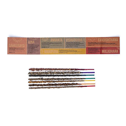 Encens Sagrada Madre '7 Chakras', produit naturel 100% unique, 7 bâtons par pack - Vendu par 2. Fait main en Argentine !