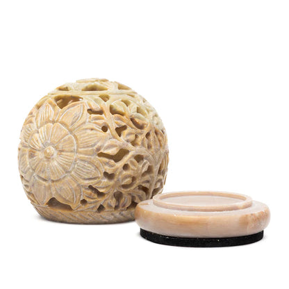 Tealight holder/candle holder, 'frosted' finish with pretty moon and sun motifs, size 10x12.5 cm - 500 gr. - Suitable for tealight candles and up to approximately 4 cm!