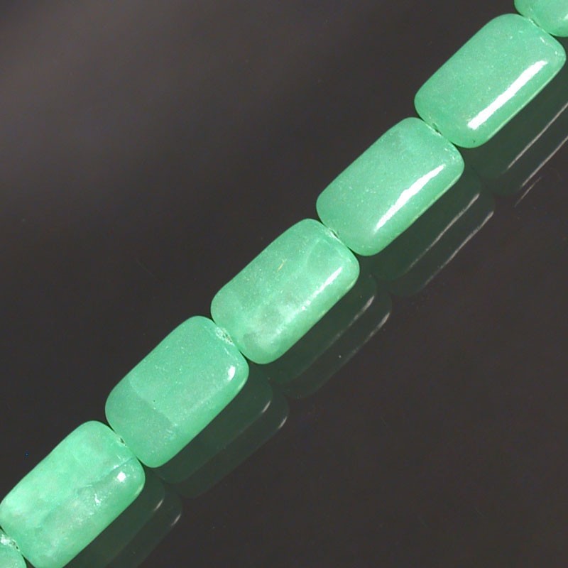 Hémimorphite, collier 1 rang en perles rectangles de 14/18 mm - 42 cm - Finition en Argent 0.925 ou laiton argenté ou doré !