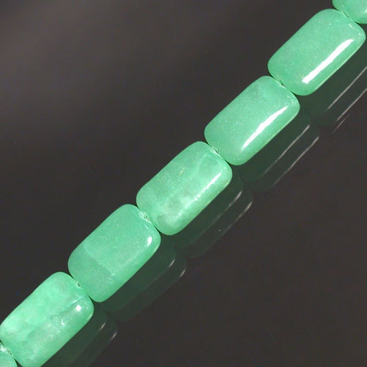 Hémimorphite, collier 1 rang en perles rectangles de 14/18 mm - 42 cm - Finition en Argent 0.925 ou laiton argenté ou doré !