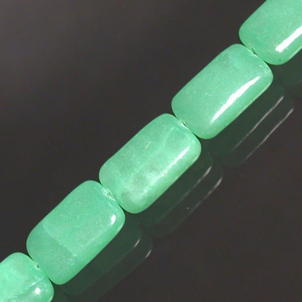 Hémimorphite, collier 1 rang en perles rectangles de 14/18 mm - 42 cm - Finition en Argent 0.925 ou laiton argenté ou doré !