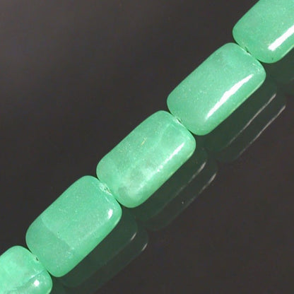 Hémimorphite, collier 1 rang en perles rectangles de 14/18 mm - 42 cm - Finition en Argent 0.925 ou laiton argenté ou doré !