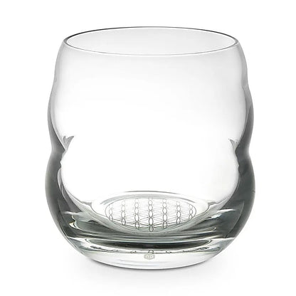 Verres de chez 'nature's design', modèle 'Jasmina' 300ml et 'Mythos' 250ml, avec le symbole gravé de la fleur de vie ! verre sans plomb soufflé à la bouche ! Vendu à l'unité !