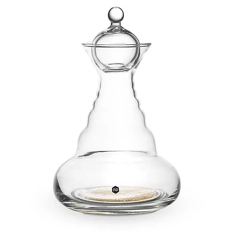 Carafe 'Alladin' 1.3 L – Nature’s Design, engraved flower of life, 5 finishes: Basic, White, Multicolor, Gold, Platinum - Lead-free blown glass!