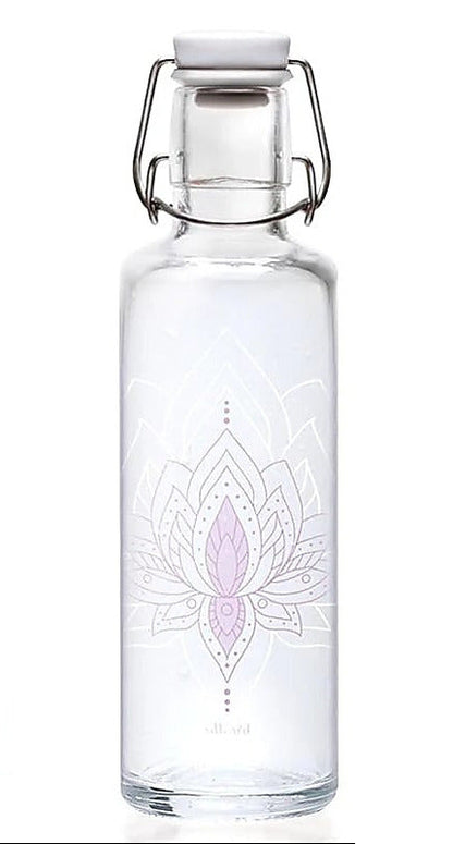 Gourdes de chez 'Soulbottles'- Modèle : 'Just breathe' avec Motif du Lotus  - 0,6 L – 570 gr - Fait en Allemagne