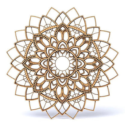 Plaque de rechargement/ décoration murale, en bois de 25 cm x 9, ornées du motif délicat d'un mandala !