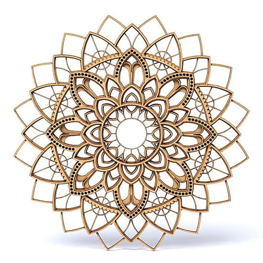 Plaque de rechargement/ décoration murale, en bois de 25 cm x 9, ornées du motif délicat d'un mandala !