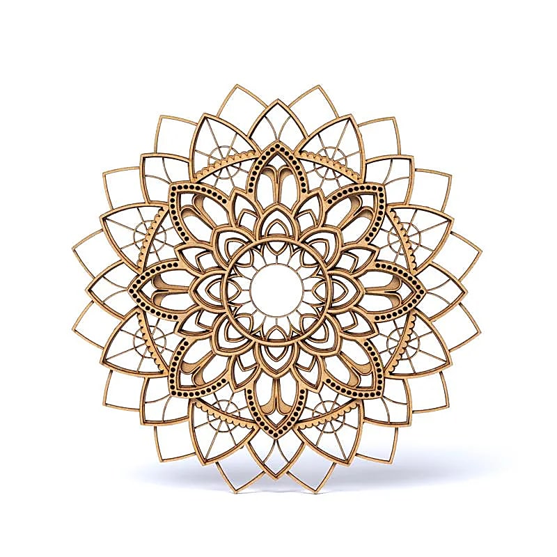 Plaque de rechargement/ décoration murale, en bois de 25 cm x 9, ornées du motif délicat d'un mandala !