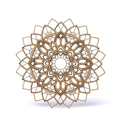 Plaque de rechargement/ décoration murale, en bois de 25 cm x 9, ornées du motif délicat d'un mandala !