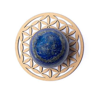 Support pour sphère avec motif fleur de vie. 7 cm de diamètre