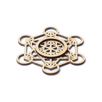 Support pour pierres précieuses en forme de cube de Métatron. 7 cm de diamètre