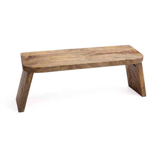 Banc de méditation pliable en bois de manguier. Pratique à emporter - ± 48 x 18 cm