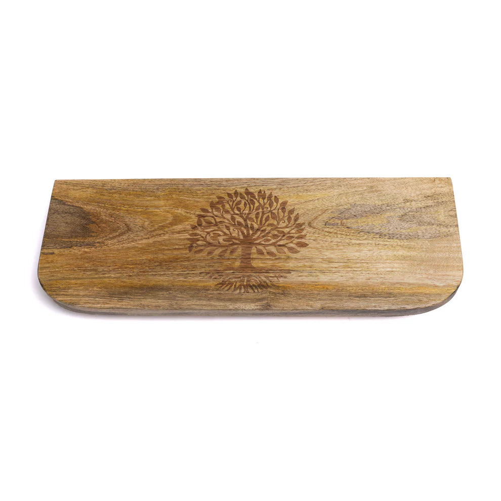 Foldable meditation bench with motif of the Tree of Life - Mango wood. Convenient to carry - ± 48 x 18 cm