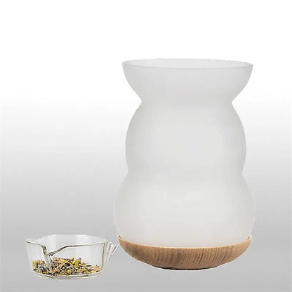 Lampe Arômatique/ Brûleur d’huiles avec fleur de la vie de chez Nature’s Design - En verre - 16x11 cm - 354 gr.