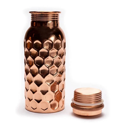 Bouteille en cuivre (Tamba) - Finition martelée - 0,5 L – 280 gr - Fait en Inde