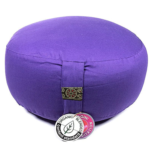 Coussin de Méditation/ Yoga, en coton biologique (OCS). 33 centimètres de diamètre x 17 centimètres de hauteur. 2300 grammes. De chez Yogi & Yogini, fait en Inde !