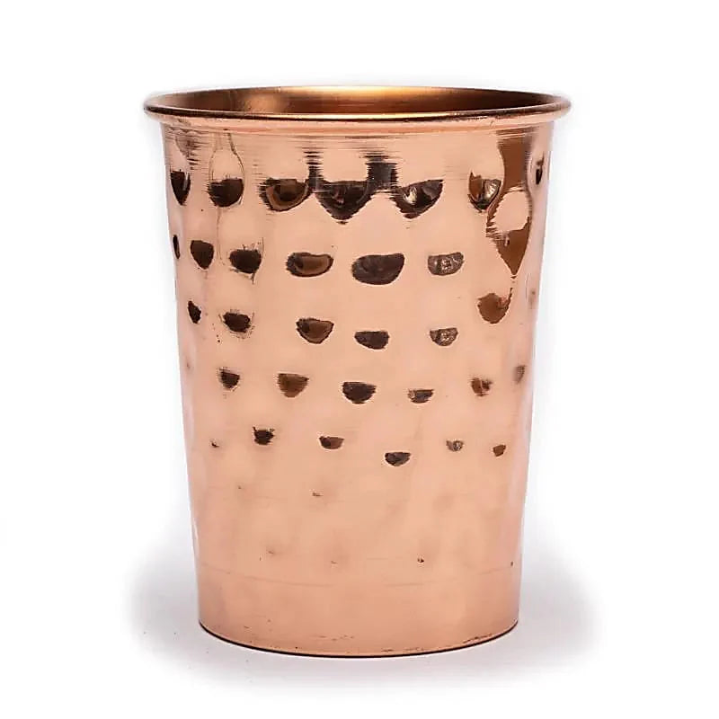 Copper (Tamba) glass/goblet - 4 finishes to choose from: smooth, hammered, floral, moon - 0.350 L – 118 gr - Made in India!