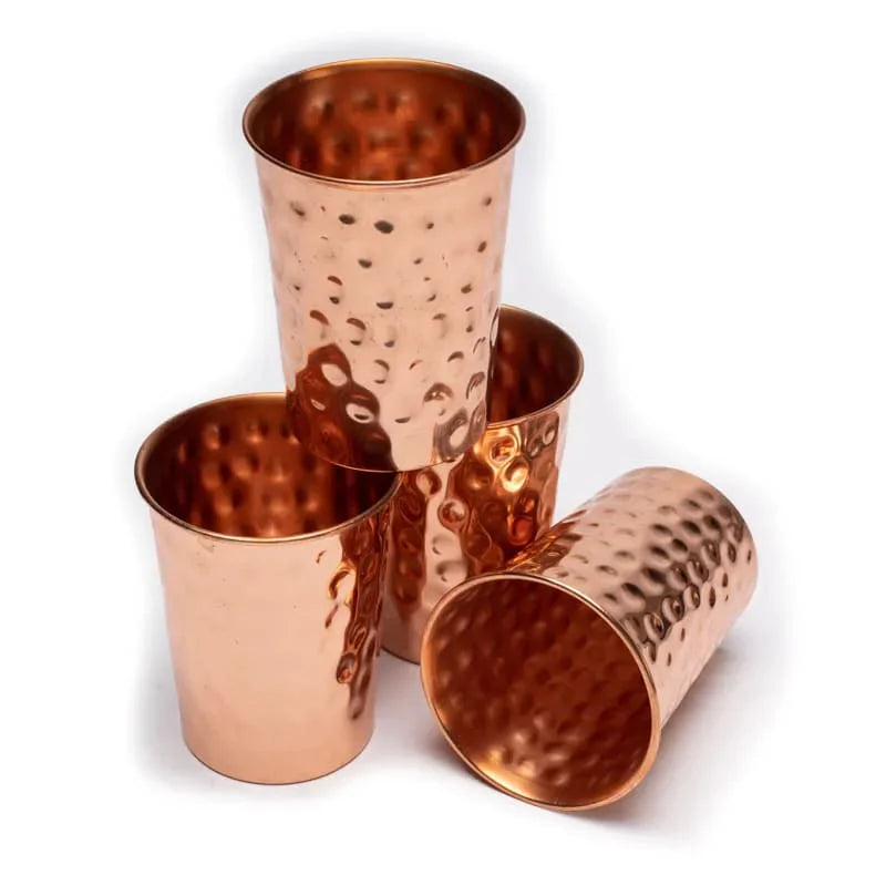 Copper (Tamba) glass/goblet - 4 finishes to choose from: smooth, hammered, floral, moon - 0.350 L – 118 gr - Made in India!