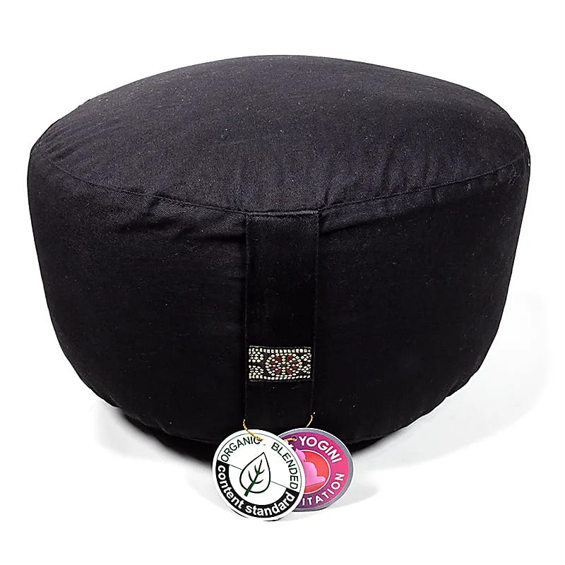 Coussin de Yoga et Méditation - taille XL - Couleurs unis - 33X22 cm - 3,2 kg. Housse extérieure en coton | Garnissage naturel en cosses de sarrasin !