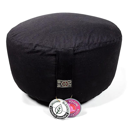 Coussin de Yoga et Méditation - taille XL - Couleurs unis - 33X22 cm - 3,2 kg. Housse extérieure en coton | Garnissage naturel en cosses de sarrasin !