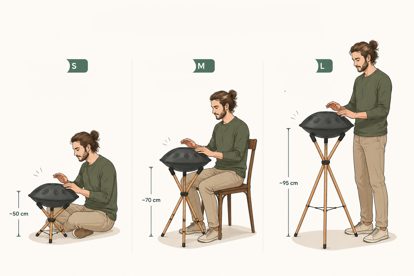 Support de Handpan en Bois – 3 tailles au choix | Fait par Zen Curiosity