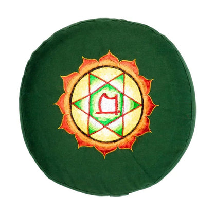 Sélection de coussins de Méditation ou de Yoga aux couleurs des 7 chakras, en coton biologique (OCS). 33 centimètres de diamètre x 13 centimètres de hauteur - 2300 grammes. De chez Yogi & Yogini, fait en Inde ! Coussion vendu seul ou en set de 7 !