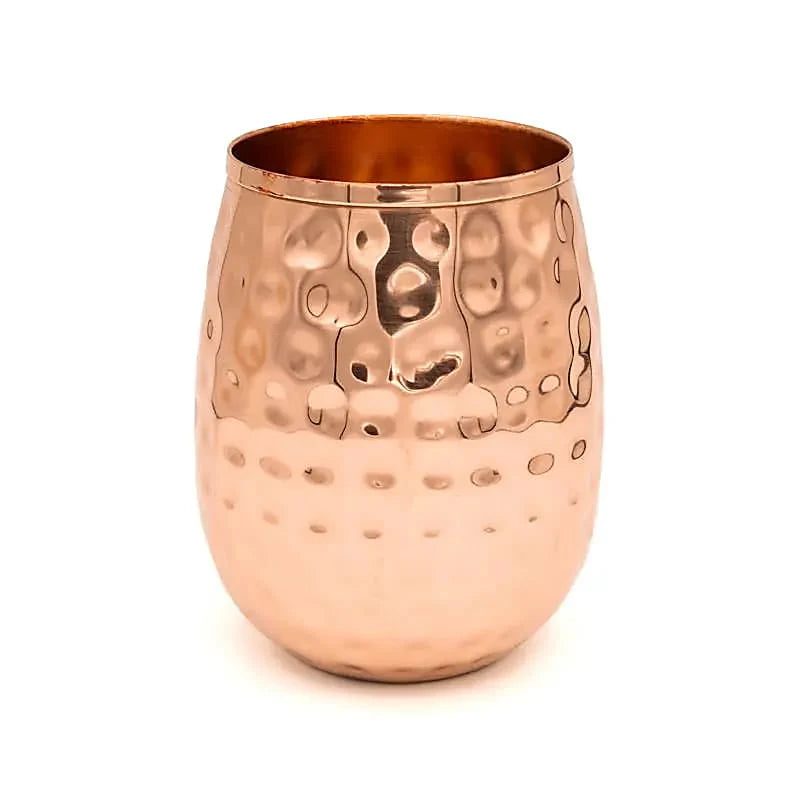 Copper (Tamba) glass/goblet - 4 finishes to choose from: smooth, hammered, floral, moon - 0.350 L – 118 gr - Made in India!