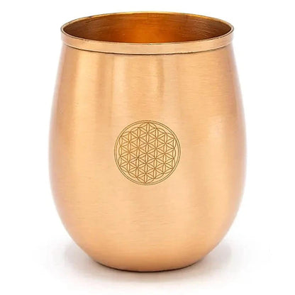 Verre/ Gobelet en cuivre (Tamba) avec motif de la fleur de Vie - 0,350 L – 120 gr.