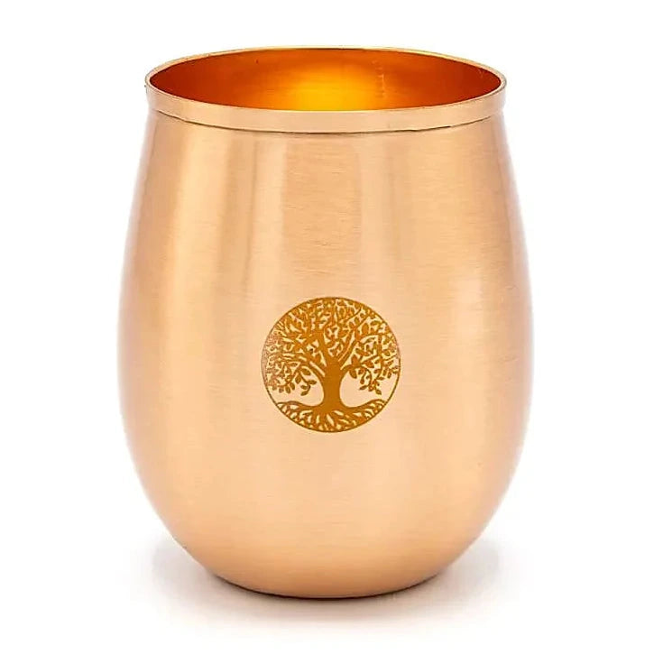 Verre/ Gobelet en cuivre (Tamba) avec motif de l'arbre de vie - 0,350 L – 120 gr.