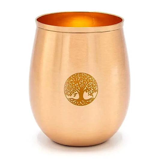 Verre/ Gobelet en cuivre (Tamba) avec motif de l'arbre de vie - 0,350 L – 120 gr.
