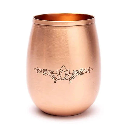 Verre/ Gobelet en cuivre (Tamba) avec motif du Lotus - 0,350 L – 120 gr.