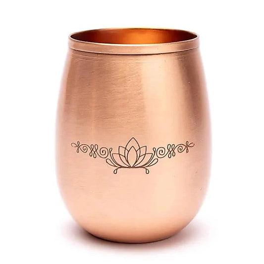 Verre/ Gobelet en cuivre (Tamba) avec motif du Lotus - 0,350 L – 120 gr.
