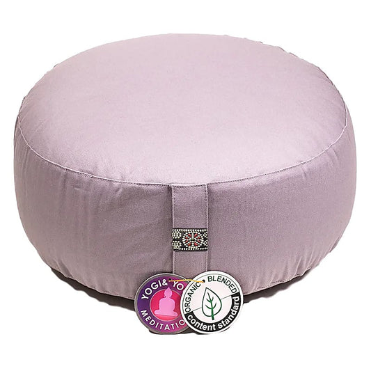 Coussin de Méditation/ Yoga, en coton biologique (OCS). 33 centimètres de diamètre x 17 centimètres de hauteur. 2300 grammes. De chez Yogi & Yogini, fait en Inde !