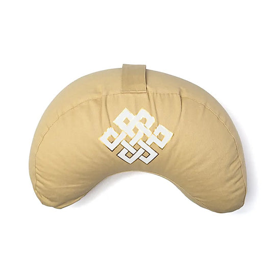 Coussin 'demi-lune' de Yoga ou Méditation en coton, de 37cm x 17 x 13 de hauteur - 1,100 kilogrammes. Housses extérieures en coton ! Les housses intérieures sont remplis de graines de Sarrasin !