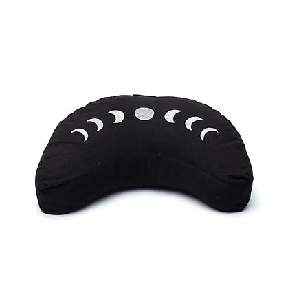 Coussin 'demi-lune' de Yoga ou Méditation en coton, de 33cm x 13 de hauteur - 1,170 kilogrammes. Housses extérieures en coton ! Les housses intérieures sont remplis de graines de Sarrasin !