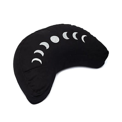 Coussin 'demi-lune' de Yoga ou Méditation en coton, de 33cm x 13 de hauteur - 1,170 kilogrammes. Housses extérieures en coton ! Les housses intérieures sont remplis de graines de Sarrasin !