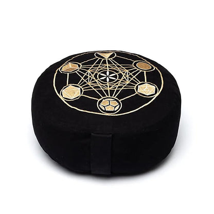 Coussin de Méditation ou de Yoga avec le motif de Metatron', 33 centimètres de diamètre x 17 centimètres de hauteur. 2300 grammes. De chez Yogi & Yogini, fait en Inde !
