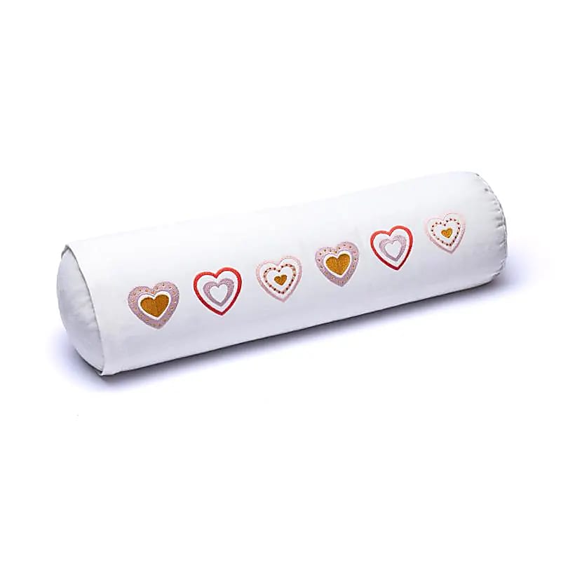 Coussin/ Bolster/ Traversin de Yoga ou Méditation en coton, de 60 centimètres de longueur x 16 de diamètre - 2,365 kilogrammes. Housse extérieure en coton ! La housse intérieure est remplis de graines de Sarrasin !