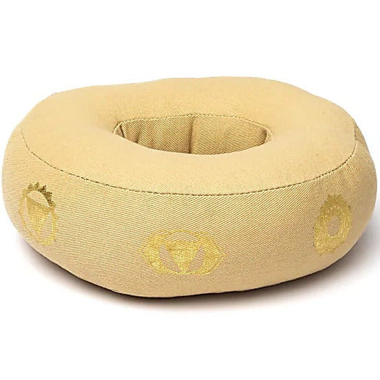 Coussin pour bol chantant en coton rembourré avec symboles de chakra - 3 formats au choix : 13, 17 ou 21 cm de diamètre