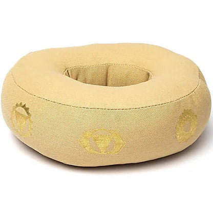 Coussin pour bol chantant en coton rembourré avec symboles de chakra - 3 formats au choix : 13, 17 ou 21 cm de diamètre