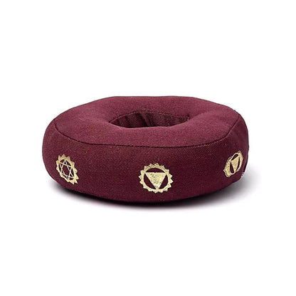 Coussin pour bol chantant en coton rembourré avec symboles de chakra - 3 formats au choix : 13, 17 ou 21 cm de diamètre