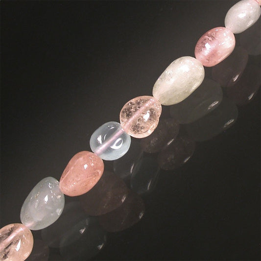 Béryl (Aigue-marine • Émeraude • Morganite) – Perles ‘Graine’ aux formes naturelles • Bracelet 17 à 21 cm • Collier 42 cm • Sautoir 60 cm, montés sur fil haute résistance !