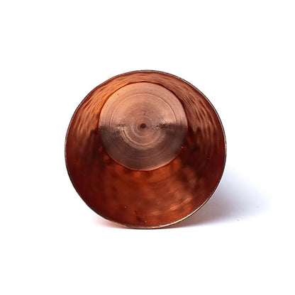 Verre/ Gobelet  en cuivre (Tamba) - 4 finitions au choix : lisse, martelée, floral, lune - 0,350 L – 118 gr - Fait en Inde !