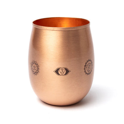 Verre/ Gobelet en cuivre (Tamba) avec motifs des 7 chakras - 0,350 L – 120 gr.