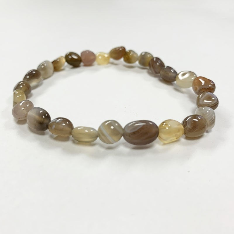 Agate Naturelle – Perles ‘Graine’ aux formes naturelles • Bracelet 17 à 21 cm • Collier 42 cm • Sautoir 60 cm, montées sur fil haute résistance !