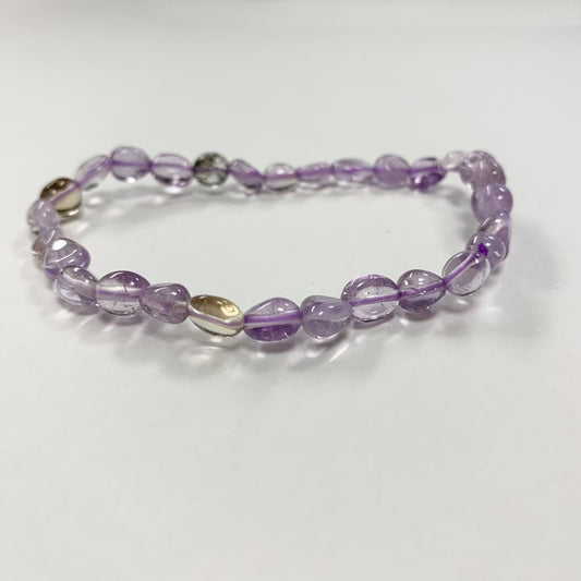 Amétrine (Améthyste + Citrine), perles ‘Graine’ aux formes naturelles, vendu en : bracelet 17 à 21 cm • Collier 42 cm • Sautoir 60 cm !