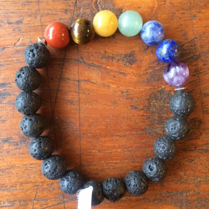 Bracelets '7 chakras', 2 modèles au choix en perles de 6 ou 8 millimètres, longueur au choix de 17 à 21 centimètres ! Trés belle qualité de perle, parfait !