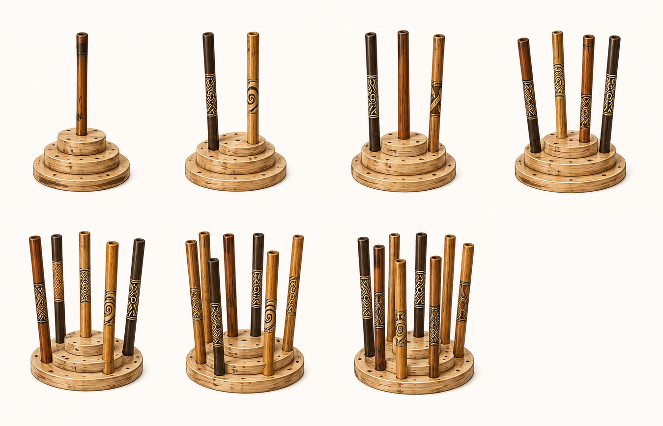 Supports en bois pour un ou plusieurs didgeridoo, contactez nous pour des modèles sur mesure !