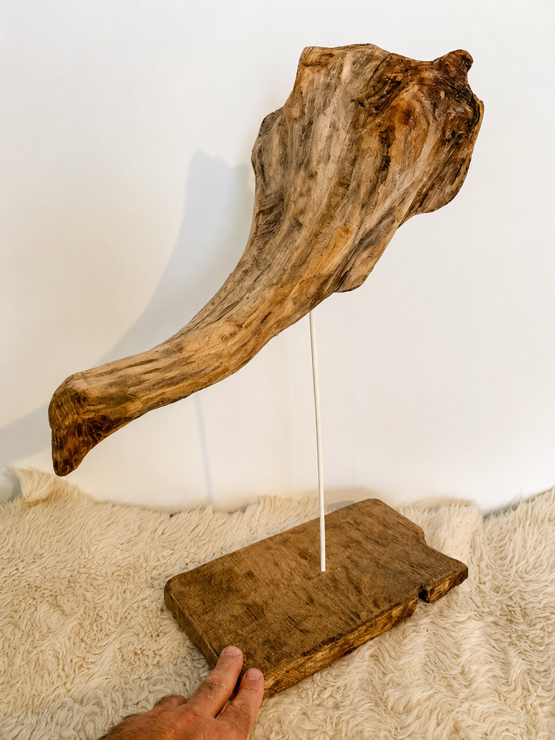 Sculpture en bois flotté de Loire : 'Tête D'Éléphant' - 52 cm de hauteur × 41 × 21 - Création Zen Curiosity