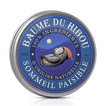 Baume du Hibou – Baume du Sommeil Paisible aux Huiles Essentielles Apaisantes (Lavande, Petit Grain, Patchouli) – Base Olive & Cire d’Abeille – 30 ml